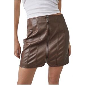 Free People Layla Vegan Leather Mini Skirt